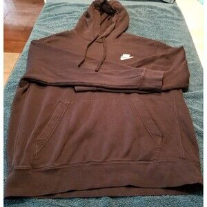 Nike club fleece pullover hoodie black bv2654-001 size large